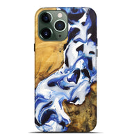 iPhone 13 Pro Max Wood+Resin Live Edge Phone Case - Lucille (Blue, 722770)