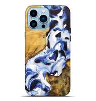 iPhone 14 Pro Max Wood+Resin Live Edge Phone Case - Lucille (Blue, 722770)