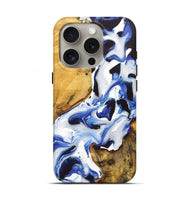 iPhone 16 Pro Wood+Resin Live Edge Phone Case - Lucille (Blue, 722770)