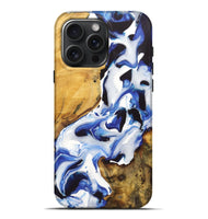 iPhone 16 Pro Max Wood+Resin Live Edge Phone Case - Lucille (Blue, 722770)