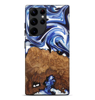 Galaxy S22 Ultra Wood+Resin Live Edge Phone Case - Adelyn (Blue, 722771)