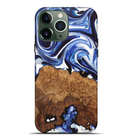 iPhone 13 Pro Max Wood+Resin Live Edge Phone Case - Adelyn (Blue, 722771)