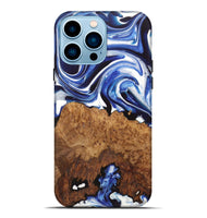 iPhone 14 Pro Max Wood+Resin Live Edge Phone Case - Adelyn (Blue, 722771)