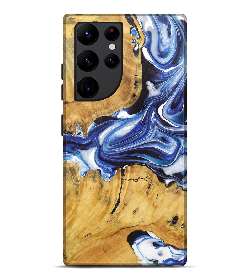 Galaxy S22 Ultra Wood+Resin Live Edge Phone Case - Callie (Blue, 722772)