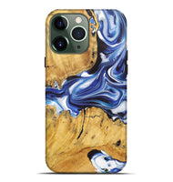 iPhone 13 Pro Max Wood+Resin Live Edge Phone Case - Callie (Blue, 722772)