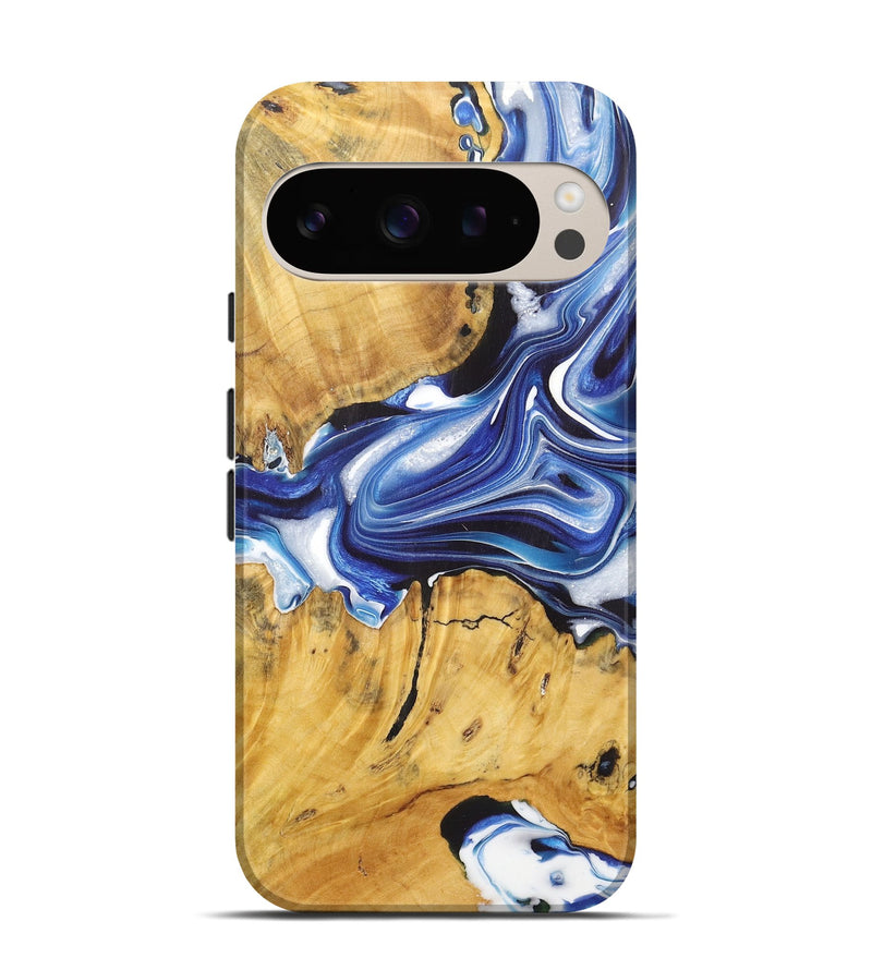 Pixel 9 Pro Wood+Resin Live Edge Phone Case - Callie (Blue, 722772)