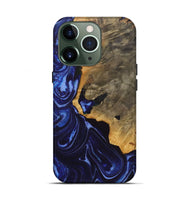 iPhone 13 Pro Wood+Resin Live Edge Phone Case - Colleen (Blue, 722773)