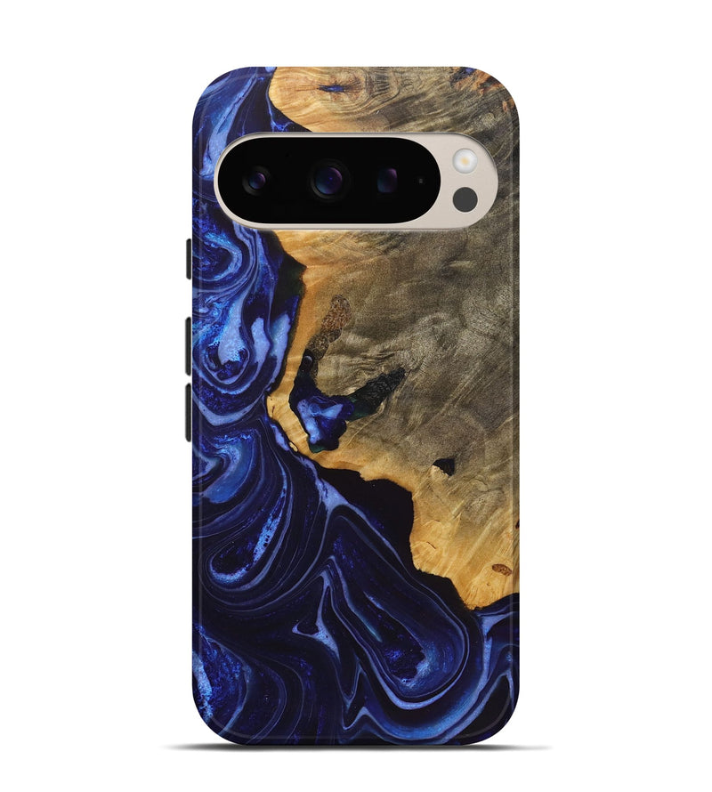 Pixel 9 Pro Wood+Resin Live Edge Phone Case - Colleen (Blue, 722773)