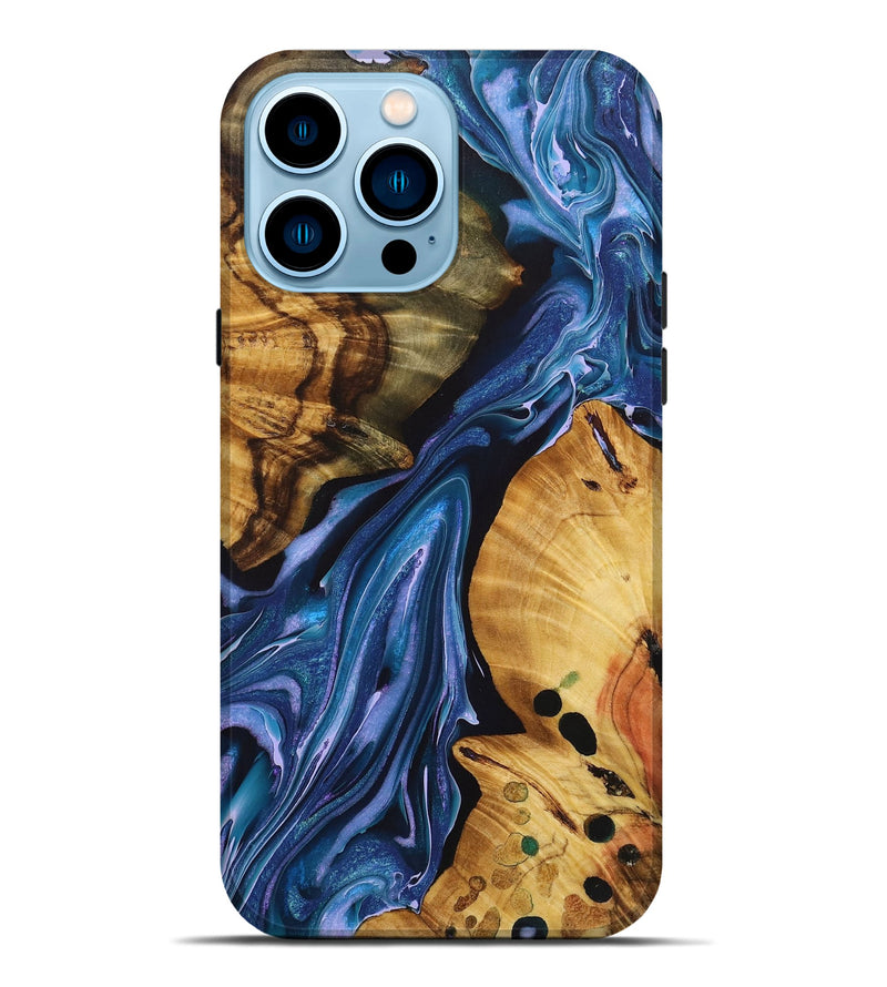 iPhone 14 Pro Max Wood+Resin Live Edge Phone Case - Tierra (Purple, 722776)