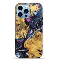 iPhone 14 Pro Max Wood+Resin Live Edge Phone Case - Bart (Purple, 722778)