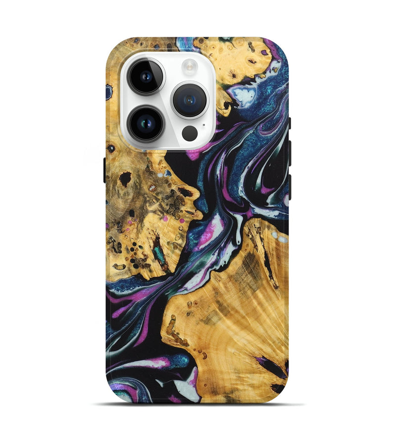 iPhone 15 Pro Wood+Resin Live Edge Phone Case - Bart (Purple, 722778)