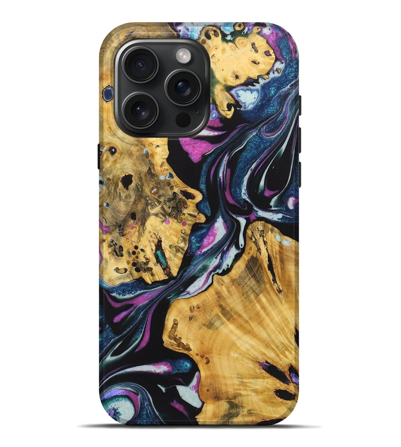 iPhone 16 Pro Max Wood+Resin Live Edge Phone Case - Bart (Purple, 722778)