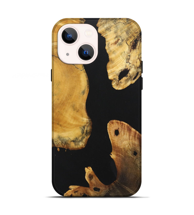 iPhone 13 Wood+Resin Live Edge Phone Case - Carolyn (Pure Black, 722779)