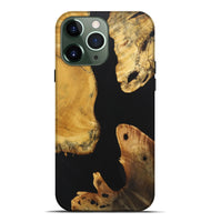 iPhone 13 Pro Max Wood+Resin Live Edge Phone Case - Carolyn (Pure Black, 722779)