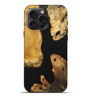 iPhone 16 Pro Max Wood+Resin Live Edge Phone Case - Carolyn (Pure Black, 722779)