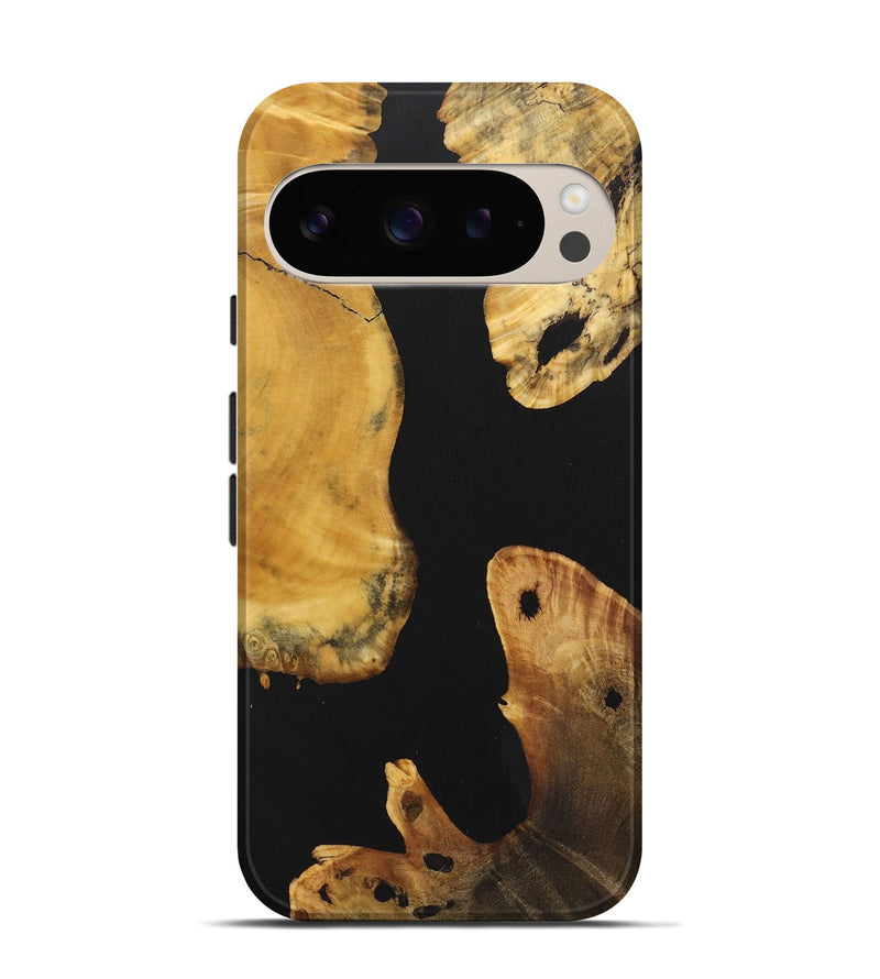 Pixel 9 Wood+Resin Live Edge Phone Case - Carolyn (Pure Black, 722779)