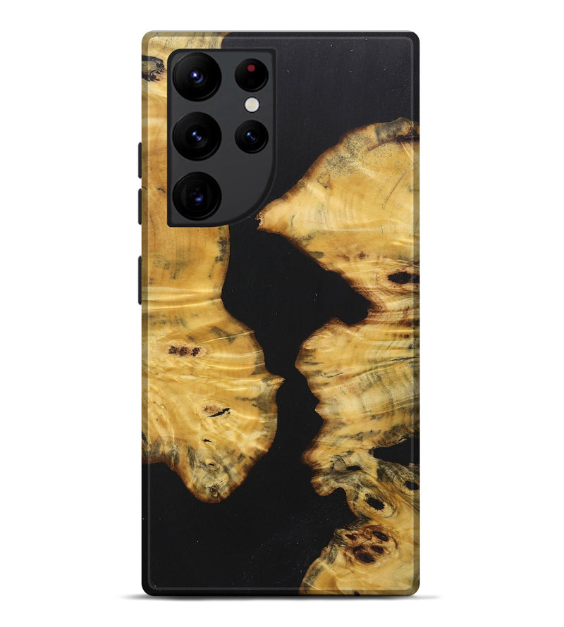 Galaxy S22 Ultra Wood+Resin Live Edge Phone Case - Everly (Pure Black, 722780)