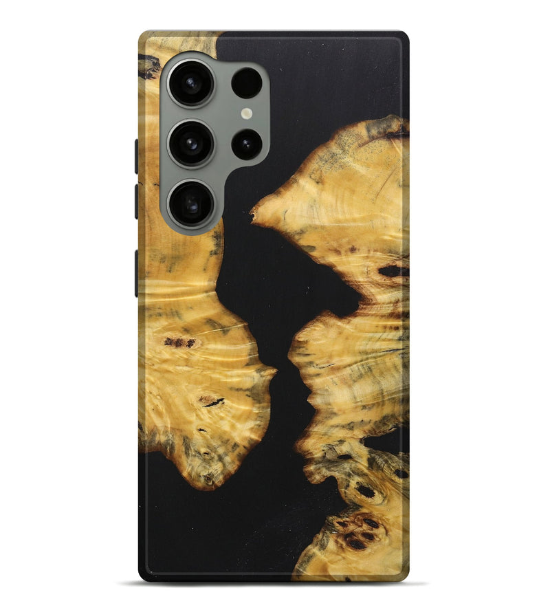 Galaxy S24 Ultra Wood+Resin Live Edge Phone Case - Everly (Pure Black, 722780)