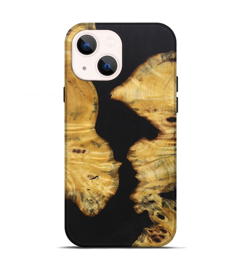 iPhone 13 Wood+Resin Live Edge Phone Case - Everly (Pure Black, 722780)