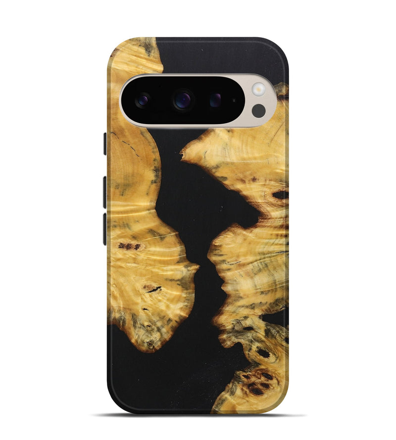 Pixel 9 Wood+Resin Live Edge Phone Case - Everly (Pure Black, 722780)