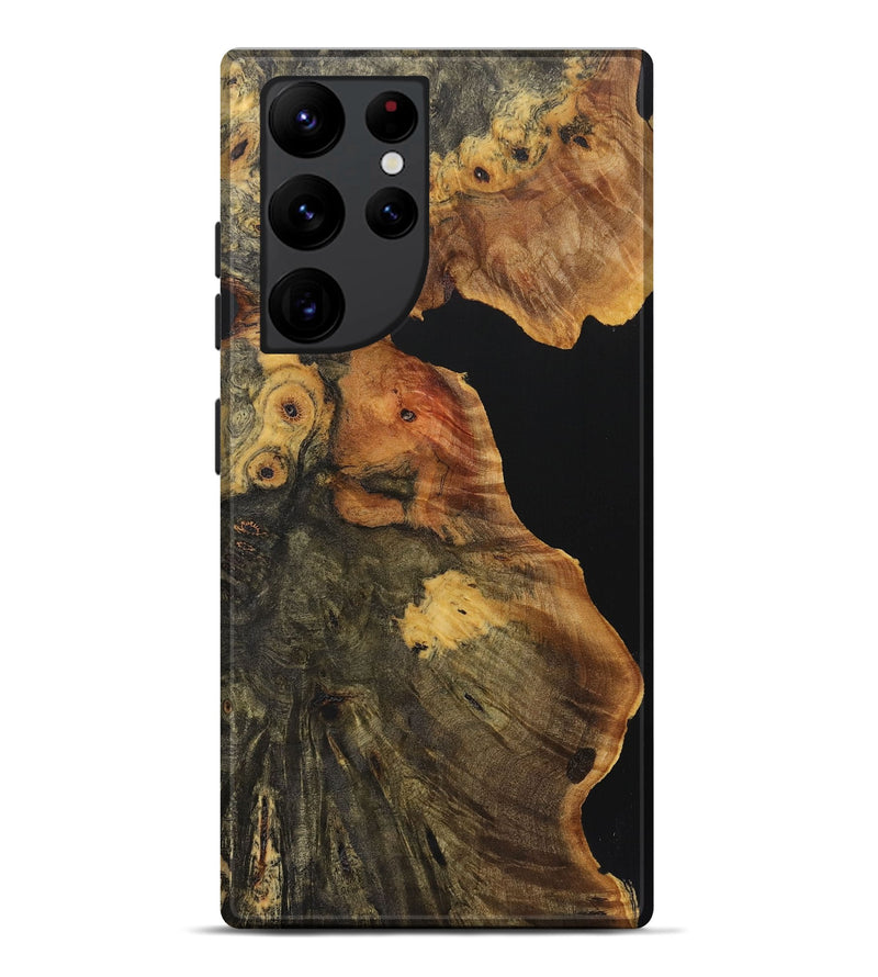 Galaxy S22 Ultra Wood+Resin Live Edge Phone Case - Lizzie (Pure Black, 722781)