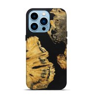 iPhone 14 Pro Wood+Resin Live Edge Phone Case - Colt (Pure Black, 722782)