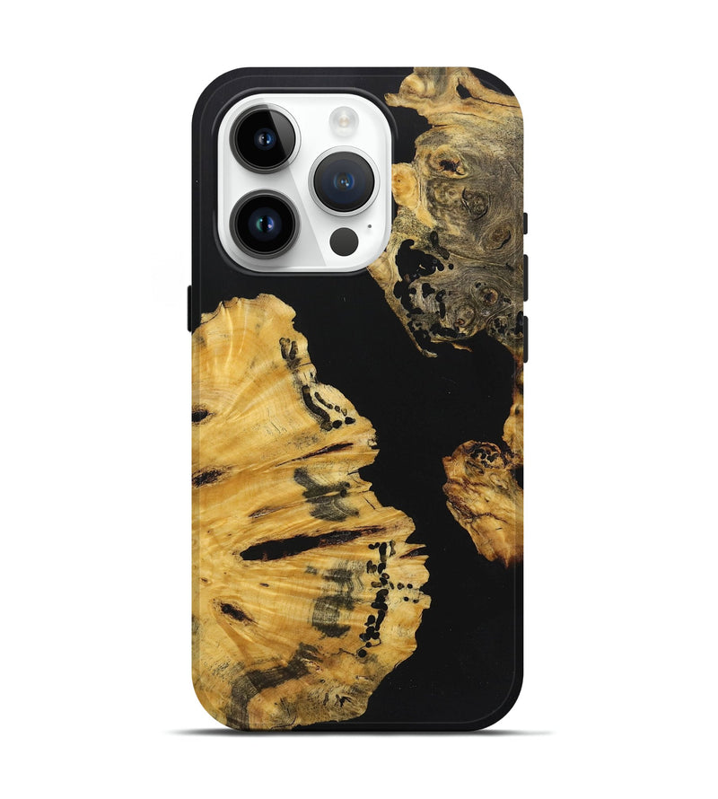 iPhone 15 Pro Wood+Resin Live Edge Phone Case - Colt (Pure Black, 722782)