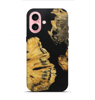 iPhone 16 Wood+Resin Live Edge Phone Case - Colt (Pure Black, 722782)