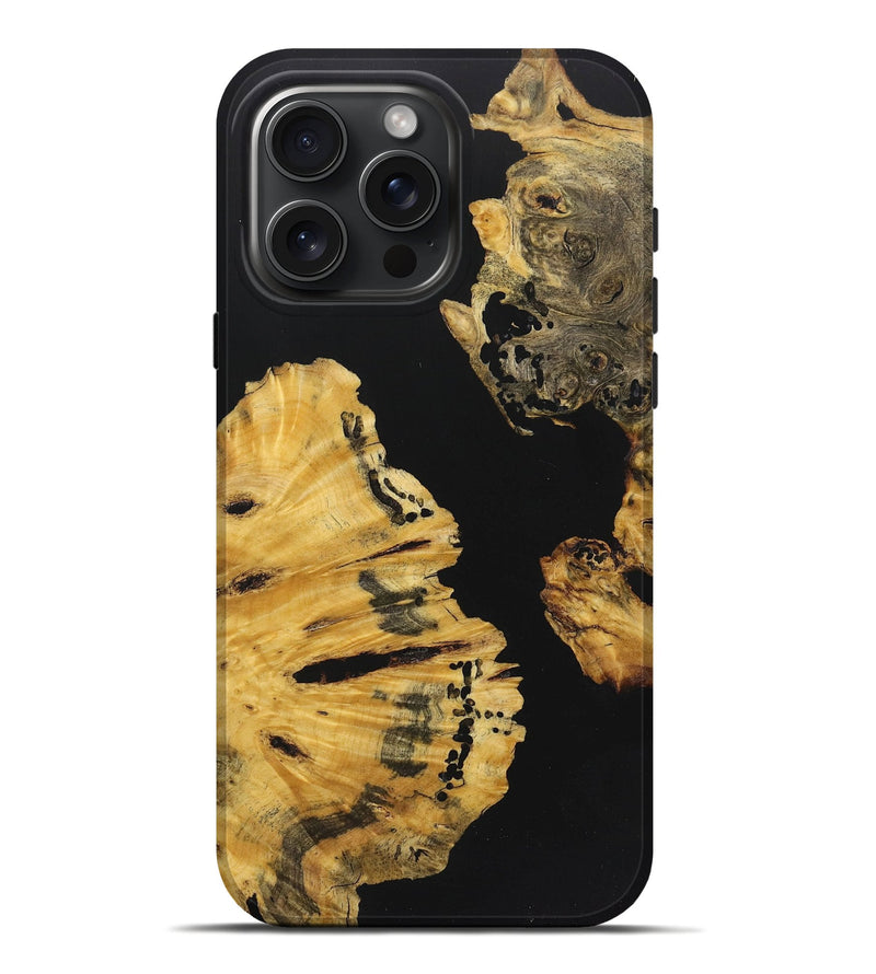 iPhone 16 Pro Max Wood+Resin Live Edge Phone Case - Colt (Pure Black, 722782)