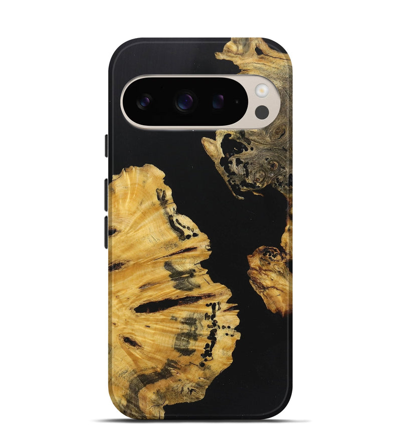 Pixel 9 Wood+Resin Live Edge Phone Case - Colt (Pure Black, 722782)