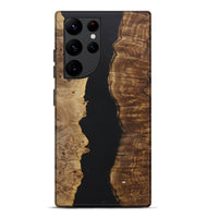 Galaxy S22 Ultra Wood+Resin Live Edge Phone Case - Jaiden (Pure Black, 722783)