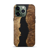 iPhone 13 Pro Wood+Resin Live Edge Phone Case - Jaiden (Pure Black, 722783)