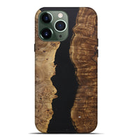 iPhone 13 Pro Max Wood+Resin Live Edge Phone Case - Jaiden (Pure Black, 722783)