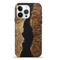 iPhone 15 Pro Max Wood+Resin Live Edge Phone Case - Jaiden (Pure Black, 722783)