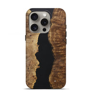 iPhone 16 Pro Wood+Resin Live Edge Phone Case - Jaiden (Pure Black, 722783)