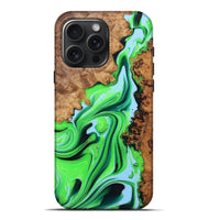 iPhone 16 Pro Max Wood+Resin Live Edge Phone Case - Oaklynn (Green, 722787)