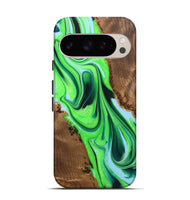 Pixel 9 Wood+Resin Live Edge Phone Case - Eduardo (Green, 722788)