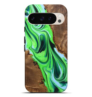 Pixel 9 Pro XL Wood+Resin Live Edge Phone Case - Eduardo (Green, 722788)