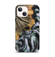 iPhone 13 Wood+Resin Live Edge Phone Case - Louis (Green, 722791)