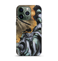 iPhone 13 Pro Wood+Resin Live Edge Phone Case - Louis (Green, 722791)