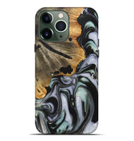 iPhone 13 Pro Max Wood+Resin Live Edge Phone Case - Louis (Green, 722791)