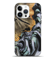 iPhone 15 Pro Max Wood+Resin Live Edge Phone Case - Louis (Green, 722791)