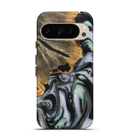 Pixel 9 Wood+Resin Live Edge Phone Case - Louis (Green, 722791)