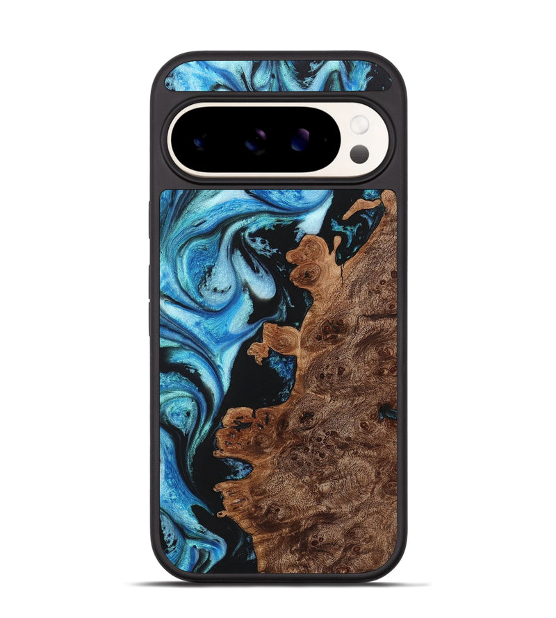 Pixel 9 Pro Wood+Resin Phone Case - Miriam (Blue, 722797)