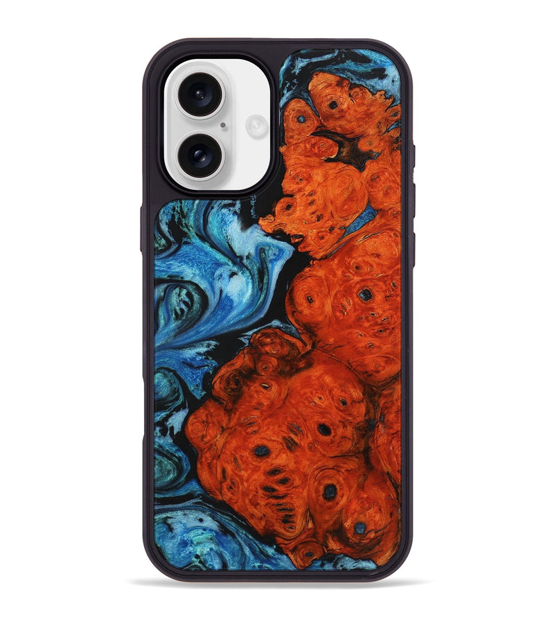 iPhone 16 Plus Wood+Resin Phone Case - Patrick (Blue, 722798)