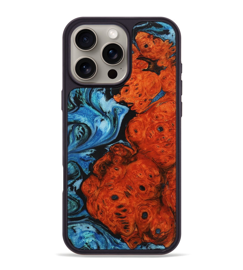 iPhone 16 Pro Max Wood+Resin Phone Case - Patrick (Blue, 722798)