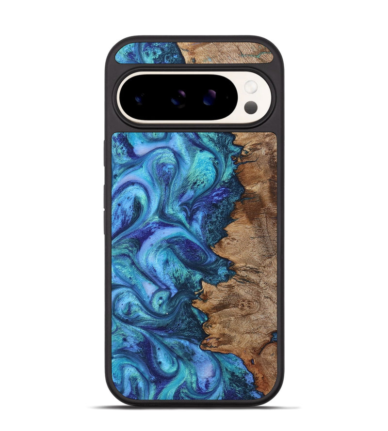 Pixel 9 Pro Wood+Resin Phone Case - Lauryn (Blue, 722801)