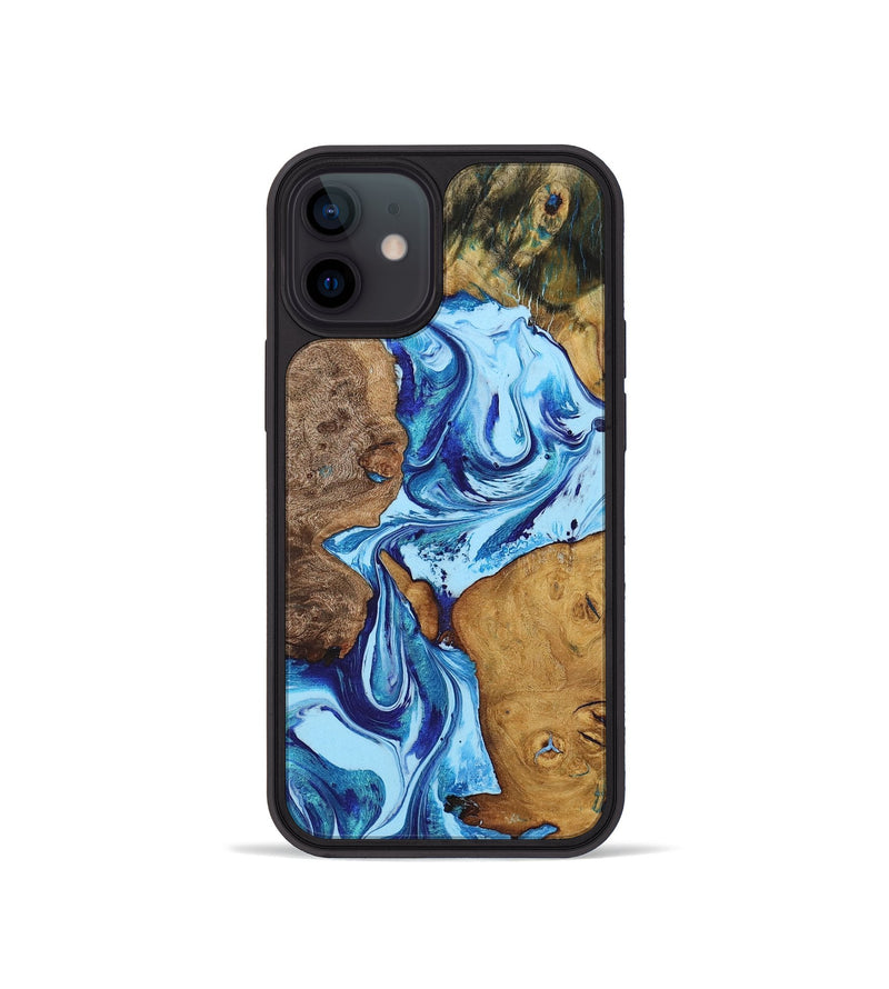 iPhone 12 mini Wood+Resin Phone Case - Muhammad (Blue, 722802)