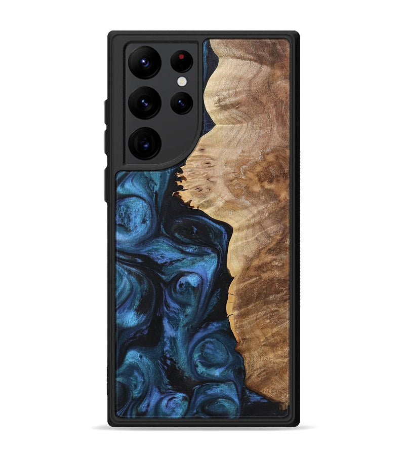 Galaxy S22 Ultra Wood+Resin Phone Case - Cali (Blue, 722803)