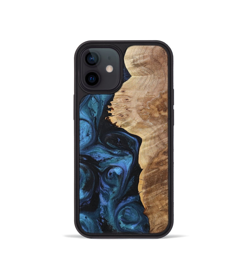 iPhone 12 mini Wood+Resin Phone Case - Cali (Blue, 722803)